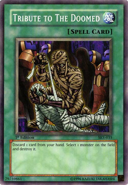 Tribute to The Doomed trading card from Starter Deck: Kaiba Evolution Tribute to The Doomed - Starter Deck: Kaiba Evolution YuGiOh trading card