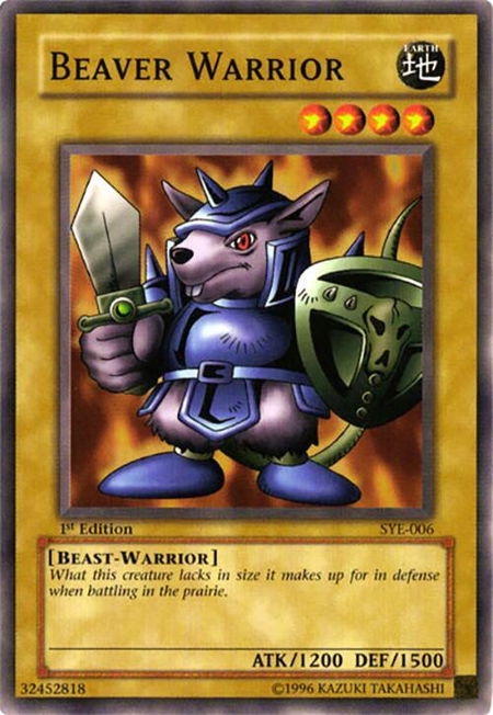 Beaver Warrior trading card from Starter Deck: Yugi Evolution Beaver Warrior - Starter Deck: Yugi Evolution YuGiOh trading card
