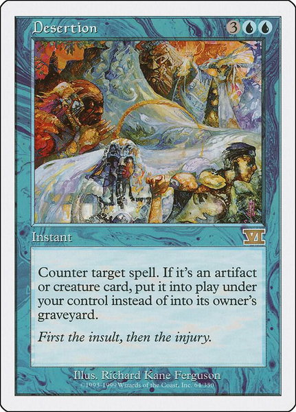 Desertion trading card from Classic Sixth Edition Desertion - Classic Sixth Edition Magic: The Gathering trading card