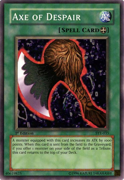 Axe of Despair trading card from Starter Deck: Yugi Evolution Axe of Despair - Starter Deck: Yugi Evolution YuGiOh trading card