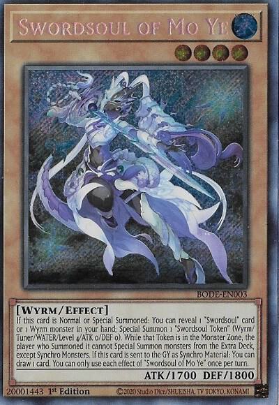 Swordsoul of Mo Ye - Burst of Destiny YuGiOh trading card