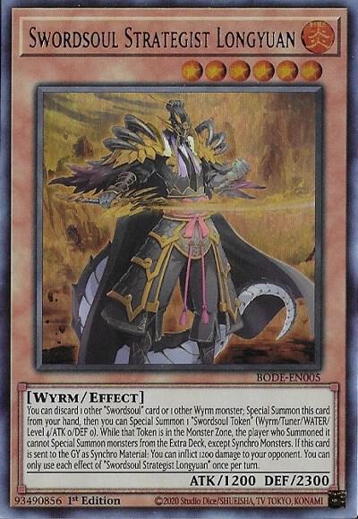 Swordsoul Strategist Longyuan trading card from Burst of Destiny Swordsoul Strategist Longyuan - Burst of Destiny YuGiOh trading card