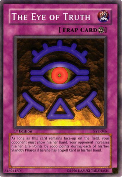 The Eye of Truth trading card from Starter Deck: Yugi Evolution The Eye of Truth - Starter Deck: Yugi Evolution YuGiOh trading card