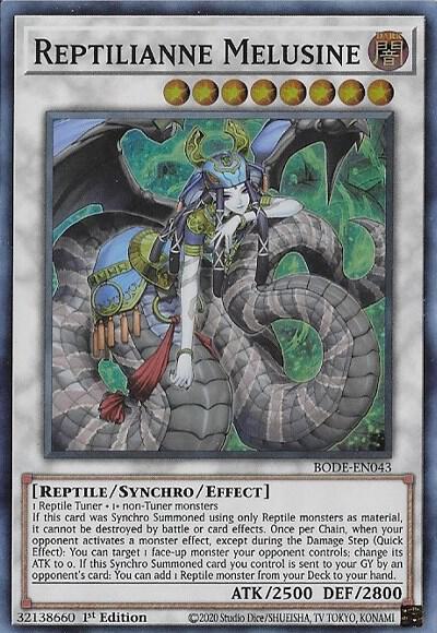 Reptilianne Melusine trading card from Burst of Destiny Reptilianne Melusine - Burst of Destiny YuGiOh trading card