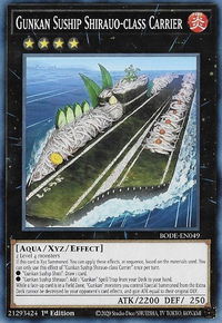 Gunkan Suship Shirauo-class Carrier - Burst of Destiny (BODE) #BODE-EN049 - Common / Short Print YuGiOh Trading Card