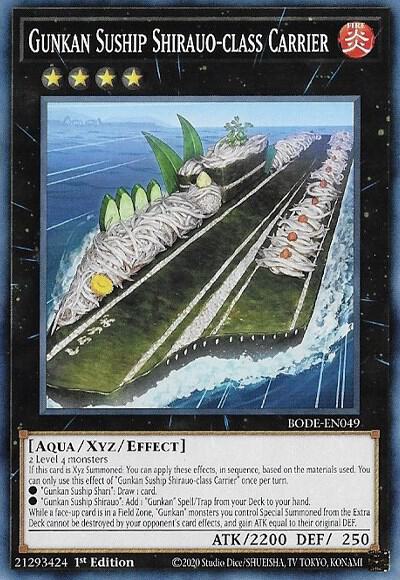 Gunkan Suship Shirauo-class Carrier trading card from Burst of Destiny Gunkan Suship Shirauo-class Carrier - Burst of Destiny YuGiOh trading card