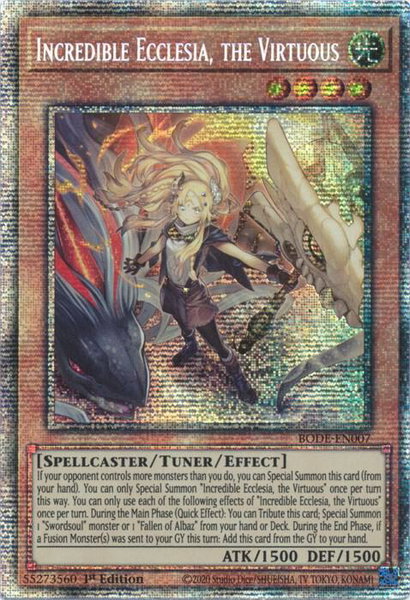 Incredible Ecclesia, the Virtuous (Starlight Rare) trading card from Burst of Destiny Incredible Ecclesia, the Virtuous (Starlight Rare) - Burst of Destiny YuGiOh trading card