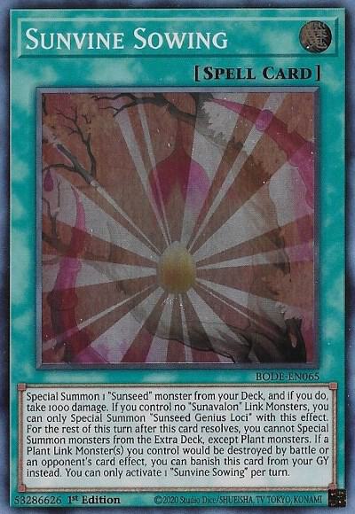 Sunvine Sowing - Burst of Destiny YuGiOh trading card
