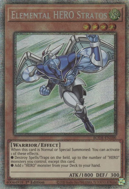 Elemental HERO Stratos (Starlight Rare) - Burst of Destiny YuGiOh trading card