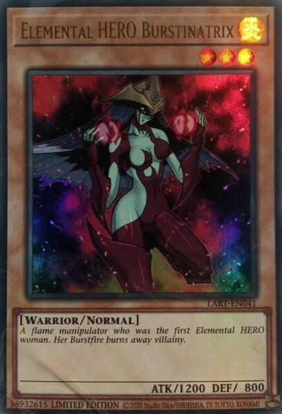 Elemental Hero Burstinatrix trading card from The Lost Art Promotion Elemental Hero Burstinatrix - The Lost Art Promotion YuGiOh trading card