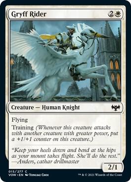 Gryff Rider trading card from Innistrad: Crimson Vow Gryff Rider - Innistrad: Crimson Vow Magic: The Gathering trading card