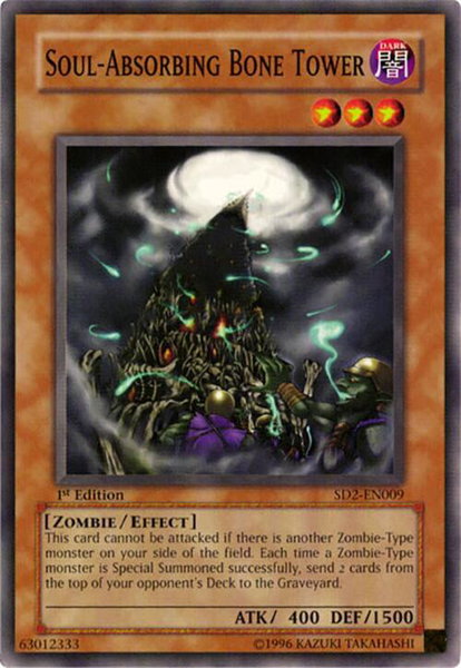 Soul-Absorbing Bone Tower - Structure Deck: Zombie Madness YuGiOh trading card