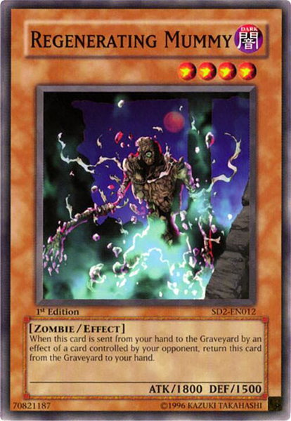 Regenerating Mummy trading card from Structure Deck: Zombie Madness Regenerating Mummy - Structure Deck: Zombie Madness YuGiOh trading card
