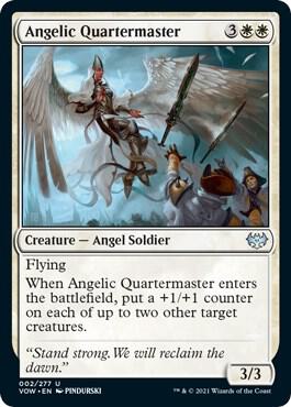 Angelic Quartermaster trading card from Innistrad: Crimson Vow Angelic Quartermaster - Innistrad: Crimson Vow Magic: The Gathering trading card