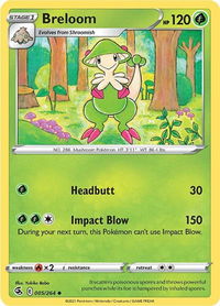 Breloom - SWSH08: Fusion Strike (SWSH08) #005/264 - Uncommon Pokémon Trading Card