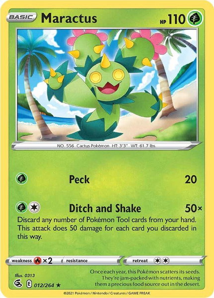 Maractus trading card from SWSH08: Fusion Strike Maractus - SWSH08: Fusion Strike Pokémon trading card