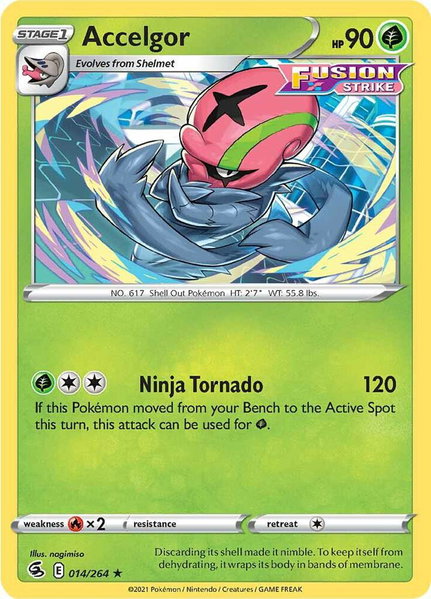 Accelgor trading card from SWSH08: Fusion Strike Accelgor - SWSH08: Fusion Strike Pokémon trading card