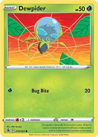 Dewpider - SWSH08: Fusion Strike (SWSH08) #019/264 - Common Pokémon Trading Card