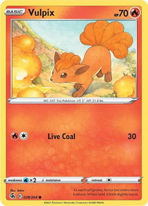 Vulpix (28) - SWSH08: Fusion Strike (SWSH08) #028/264 - Common Pokémon Trading Card