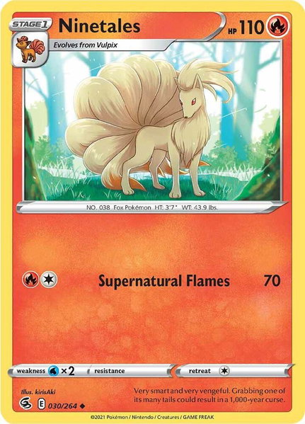 Ninetales (30) trading card from SWSH08: Fusion Strike Ninetales (30) - SWSH08: Fusion Strike Pokémon trading card