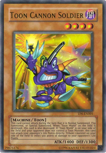 Toon Cannon Soldier trading card from Tournament Pack 6 Toon Cannon Soldier - Tournament Pack 6 YuGiOh trading card