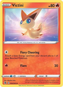 Victini - SWSH08: Fusion Strike (SWSH08) #036/264 - Uncommon Pokémon Trading Card