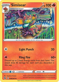 Simisear - SWSH08: Fusion Strike (SWSH08) #038/264 - Uncommon Pokémon Trading Card
