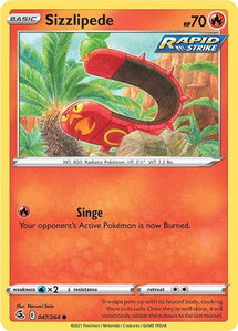 Sizzlipede (47) - SWSH08: Fusion Strike (SWSH08) #047/264 - Common Pokémon Trading Card