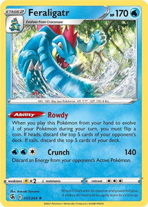 Feraligatr - SWSH08: Fusion Strike (SWSH08) #057/264 - Holo Rare Pokémon Trading Card