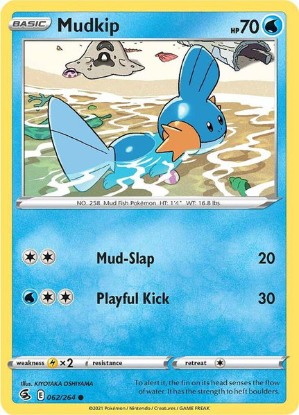 Mudkip trading card from SWSH08: Fusion Strike Mudkip - SWSH08: Fusion Strike Pokémon trading card