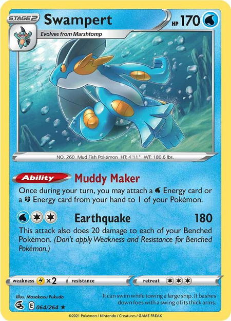 Swampert - SWSH08: Fusion Strike Pokémon trading card