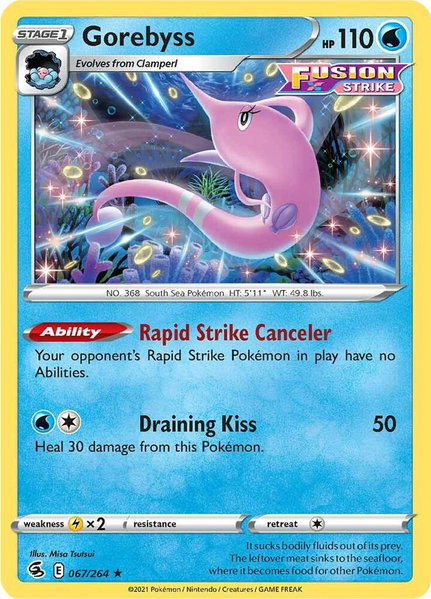 Gorebyss trading card from SWSH08: Fusion Strike Gorebyss - SWSH08: Fusion Strike Pokémon trading card