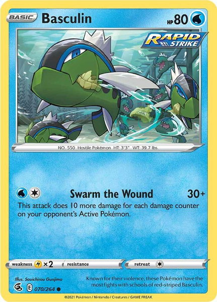 Basculin trading card from SWSH08: Fusion Strike Basculin - SWSH08: Fusion Strike Pokémon trading card