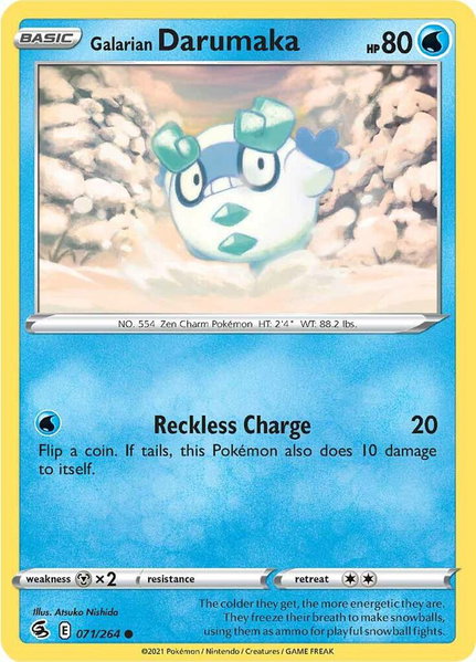 Galarian Darumaka trading card from SWSH08: Fusion Strike Galarian Darumaka - SWSH08: Fusion Strike Pokémon trading card