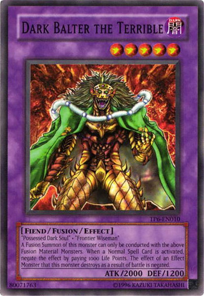 Dark Balter the Terrible trading card from Tournament Pack 6 Dark Balter the Terrible - Tournament Pack 6 YuGiOh trading card