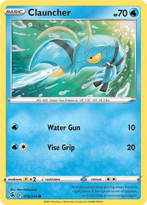 Clauncher - SWSH08: Fusion Strike (SWSH08) #074/264 - Common Pokémon Trading Card