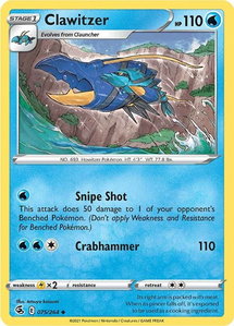 Clawitzer - SWSH08: Fusion Strike (SWSH08) #075/264 - Uncommon Pokémon Trading Card