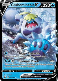 Crabominable V - SWSH08: Fusion Strike (SWSH08) #076/264 - Ultra Rare Pokémon Trading Card