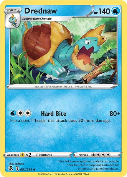 Drednaw trading card from SWSH08: Fusion Strike Drednaw - SWSH08: Fusion Strike Pokémon trading card