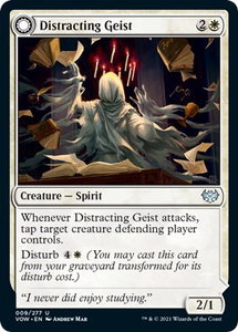 Distracting Geist - Innistrad: Crimson Vow (VOW) #9 - Uncommon Magic: The Gathering Trading Card