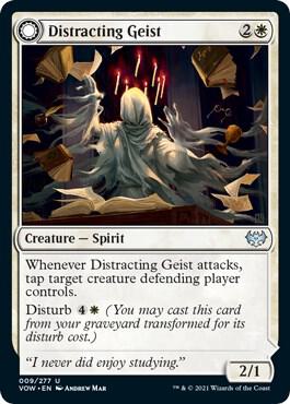 Distracting Geist trading card from Innistrad: Crimson Vow Distracting Geist - Innistrad: Crimson Vow Magic: The Gathering trading card
