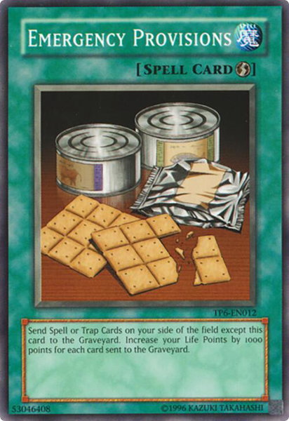 Emergency Provisions trading card from Tournament Pack 6 Emergency Provisions - Tournament Pack 6 YuGiOh trading card