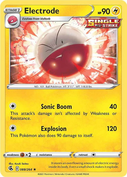 Electrode trading card from SWSH08: Fusion Strike Electrode - SWSH08: Fusion Strike Pokémon trading card