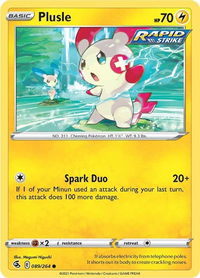 Plusle - SWSH08: Fusion Strike (SWSH08) #089/264 - Common Pokémon Trading Card