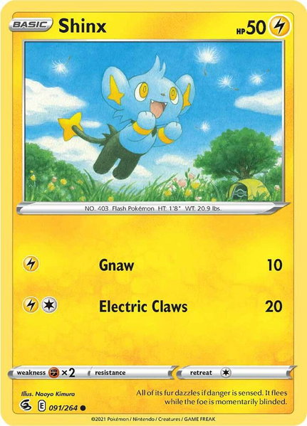 Shinx trading card from SWSH08: Fusion Strike Shinx - SWSH08: Fusion Strike Pokémon trading card