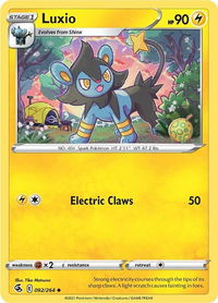 Luxio - SWSH08: Fusion Strike (SWSH08) #092/264 - Uncommon Pokémon Trading Card