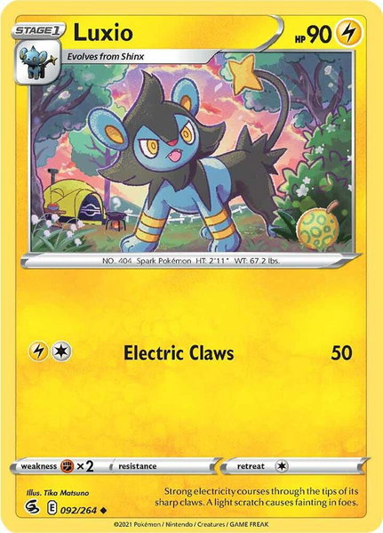 Luxio trading card from SWSH08: Fusion Strike Luxio - SWSH08: Fusion Strike Pokémon trading card