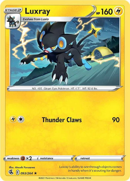 Luxray trading card from SWSH08: Fusion Strike Luxray - SWSH08: Fusion Strike Pokémon trading card