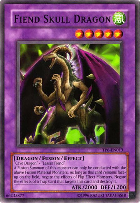 Fiend Skull Dragon trading card from Tournament Pack 6 Fiend Skull Dragon - Tournament Pack 6 YuGiOh trading card