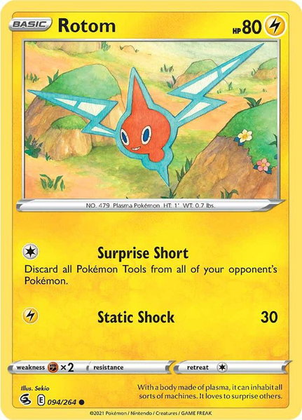 Rotom trading card from SWSH08: Fusion Strike Rotom - SWSH08: Fusion Strike Pokémon trading card